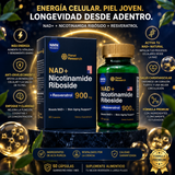 NAD+ Nicotinamide Riboside + Resveratrol 900 mg – Energía Celular y Bienestar Integral