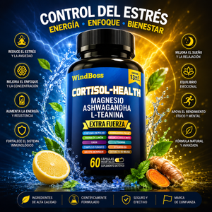 🌿 WindBoss Cortisol-Health Extra Fuerza – Control del Estrés, Energía y Bienestar Diario