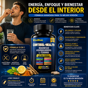 🌿 WindBoss Cortisol-Health Extra Fuerza – Control del Estrés, Energía y Bienestar Diario